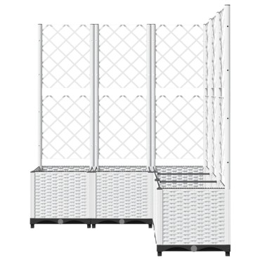 vidaXL Ζαρντινιέρα Κήπου με Καφασωτό Λευκή 120x120x136 εκ. Πολυπροπ.