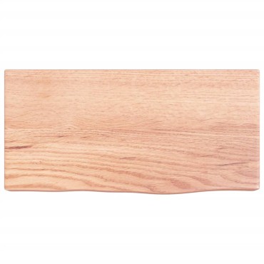 vidaXL Ράφι Τοίχου Ανοιχτό Καφέ 40x20x6cm Επεξεργ. Μασίφ Ξύλο Δρυός 1 τεμ.