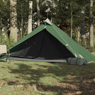 vidaXL Σκηνή Κάμπινγκ Tipi 1 Ατόμου Αδιάβροχη Πράσινη