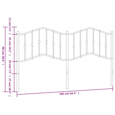 vidaXL Κεφαλάρι Λευκό Μεταλλικό 166x4x98cm 1 τεμ.