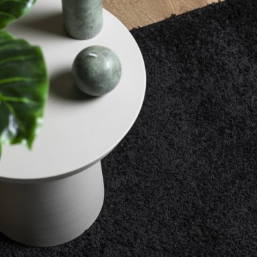 vidaXL Χαλί Shaggy PAMPLONA με Ψηλό Πέλος Μοντέρνο Μαύρο 160x110cm