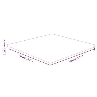 vidaXL Επιφάνεια Τραπεζιού Τετράγωνη 40x40x2,5cm Μασίφ Ξύλο Δρυς 1 τεμ.