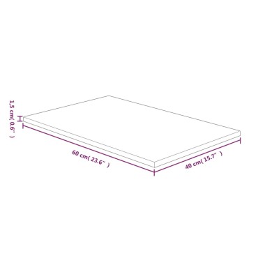 vidaXL Πάγκος Μπάνιου Σκ. Καφέ 60 x 40 x 1,5 εκ. Επεξ. Μασίφ Ξύλο