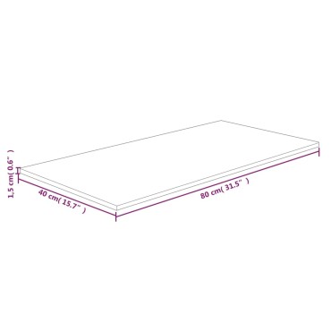 vidaXL Πάγκος Μπάνιου Αν. Καφέ 80x40x1,5 εκ. Επεξ. Μασίφ Ξύλο