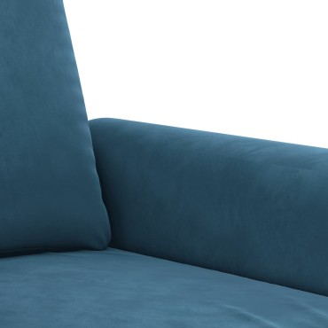 vidaXL Καναπές Τριθέσιος Μπλε Βελούδινος 212x77x80cm 1 τεμ.