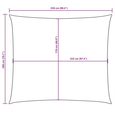 vidaXL Πανί Σκίασης Ορθογώνιο Taupe 2 x 2,5 μ. από Ύφασμα Oxford