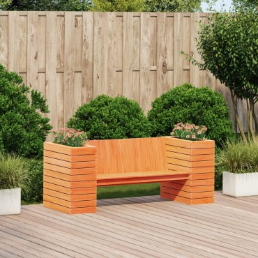 vidaXL Ζαρντινιέρα Παγκάκι Καφέ 167,5x60x65cm Μασίφ Ξύλο Πεύκου