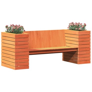 vidaXL Ζαρντινιέρα Παγκάκι Καφέ 167,5x60x65cm Μασίφ Ξύλο Πεύκου
