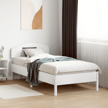 vidaXL Κεφαλάρι Λευκό από Μασίφ Ξύλο Πεύκου 105,5x3,5x81cm 1 τεμ.