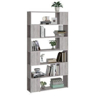 vidaXL Βιβλιοθήκη/Διαχωριστικό Χώρου Γκρι Sonoma 100x24x188cm 1 τεμ.