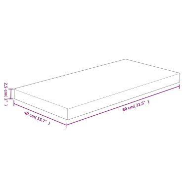 vidaXL Πάγκος Μπάνιου Αν. Καφέ 80x40x2,5 εκ. Επεξ. Μασίφ Ξύλο