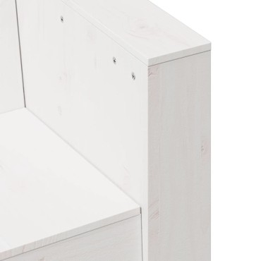 vidaXL Καναπές Κήπου Τριθέσιος Λευκός 189x60x62cm Μασίφ Ξύλο Πεύκου