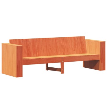 vidaXL Καναπές Κήπου Τριθέσιος Καφέ 189x60x62cm Μασίφ Ξύλο Πεύκου