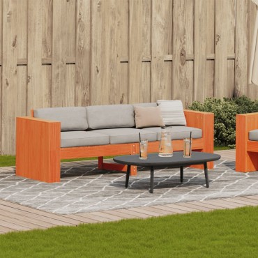 vidaXL Καναπές Κήπου Τριθέσιος Καφέ 189x60x62cm Μασίφ Ξύλο Πεύκου