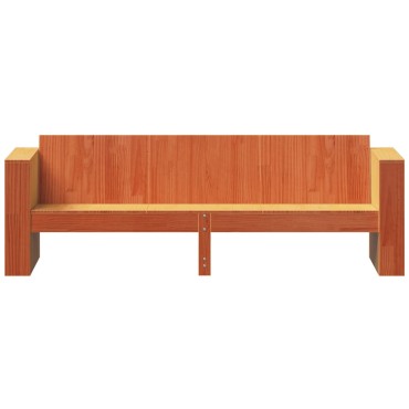 vidaXL Καναπές Κήπου Τριθέσιος Καφέ 189x60x62cm Μασίφ Ξύλο Πεύκου