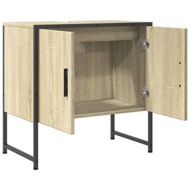vidaXL Ντουλάπι Νιπτήρα Μπάνιου Sonoma Δρυς 60x33x60cm Επεξ. Ξύλο 1 τεμ.