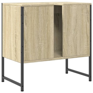 vidaXL Ντουλάπι Νιπτήρα Μπάνιου Sonoma Δρυς 60x33x60cm Επεξ. Ξύλο 1 τεμ.