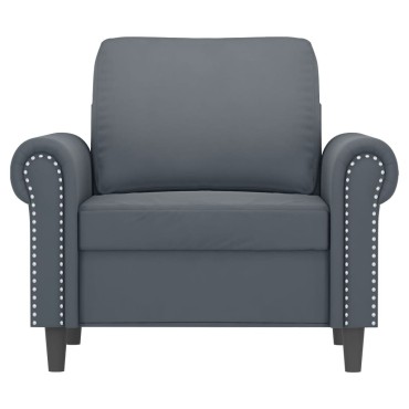 vidaXL Πολυθρόνα Σκούρο Γκρι Βελούδινη 92x77x80cm 1 τεμ. Γωνιακός