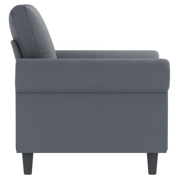 vidaXL Πολυθρόνα Σκούρο Γκρι Βελούδινη 92x77x80cm 1 τεμ. Γωνιακός