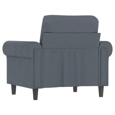 vidaXL Πολυθρόνα Σκούρο Γκρι Βελούδινη 92x77x80cm 1 τεμ. Γωνιακός