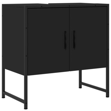 vidaXL Ντουλάπι Νιπτήρα Μπάνιου Μαύρο 60x33x60cm Επεξεργασμένο Ξύλο 1 τεμ.