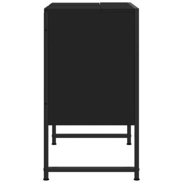 vidaXL Ντουλάπι Νιπτήρα Μπάνιου Μαύρο 60x33x60cm Επεξεργασμένο Ξύλο 1 τεμ.