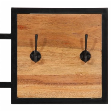 vidaXL Κρεμάστρα Ρούχων Επιτοίχια 90x1x35εκ. Μασίφ Ξύλο Ακακίας/Σίδερο