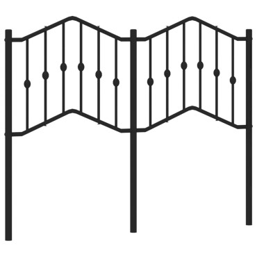 vidaXL Κεφαλάρι Μαύρο Μεταλλικό 125x4x98cm 1 τεμ.