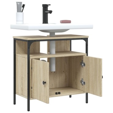 vidaXL Ντουλάπι Νιπτήρα Μπάνιου Sonoma Δρυς 60x30x60cm Επεξ. Ξύλο 1 τεμ.