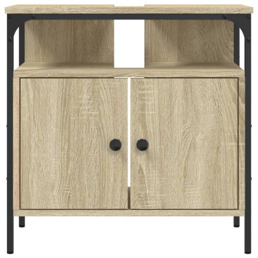 vidaXL Ντουλάπι Νιπτήρα Μπάνιου Sonoma Δρυς 60x30x60cm Επεξ. Ξύλο 1 τεμ.