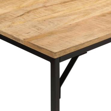 vidaXL Τραπεζαρία 110x55x75cm Μασίφ Ακατέργαστο Ξύλο Μάνγκο/Σίδηρο 1 τεμ.