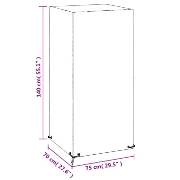 vidaXL Κάλυμμα Καρέκλας Κήπου με 8 Κρίκους 75x70x140cm Πολυαιθυλένιο 1 τεμ.
