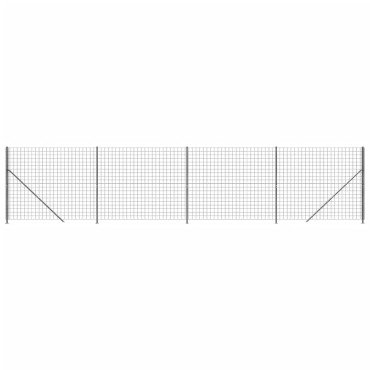 vidaXL Συρματόπλεγμα Περίφραξης Ανθρακί 1,6x10 μ. με Βάσεις Φλάντζα