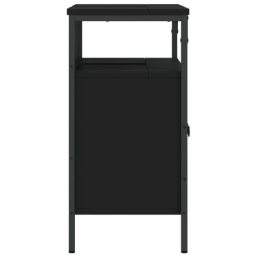 vidaXL Ντουλάπι Νιπτήρα Μπάνιου Μαύρο 60x30x60cm Επεξεργασμένο Ξύλο 1 τεμ.