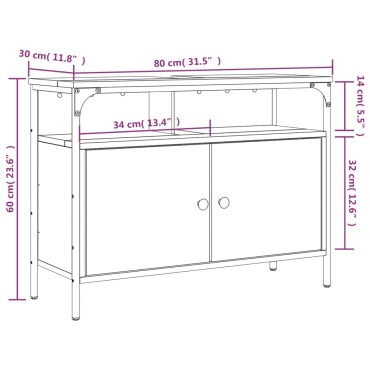 vidaXL Ντουλάπι Νιπτήρα Μπάνιου Μαύρο 80x30x60cm Επεξεργασμένο Ξύλο 1 τεμ.