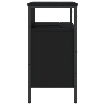 vidaXL Ντουλάπι Νιπτήρα Μπάνιου Μαύρο 80x30x60cm Επεξεργασμένο Ξύλο 1 τεμ.