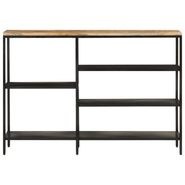 vidaXL Τραπέζι Κονσόλα 110x30x75cm Μασίφ Ακατ. Ξύλο Μάνγκο/Σίδηρο 1 τεμ.