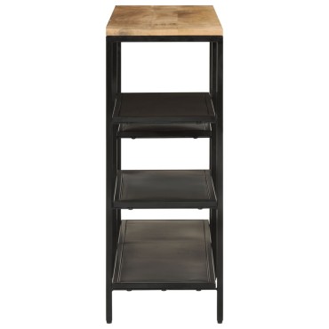 vidaXL Τραπέζι Κονσόλα 110x30x75cm Μασίφ Ακατ. Ξύλο Μάνγκο/Σίδηρο 1 τεμ.
