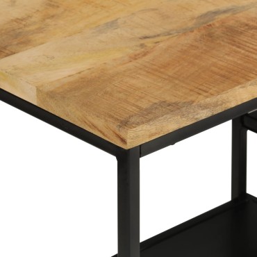 vidaXL Τραπέζι Κονσόλα 110x30x75cm Μασίφ Ακατ. Ξύλο Μάνγκο/Σίδηρο 1 τεμ.
