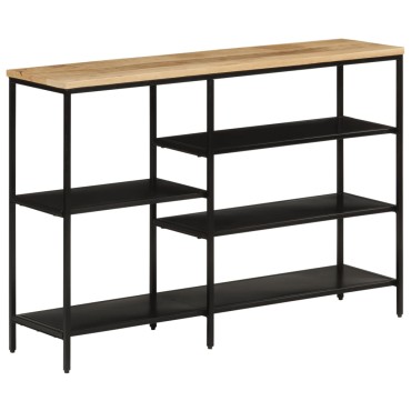 vidaXL Τραπέζι Κονσόλα 110x30x75cm Μασίφ Ακατ. Ξύλο Μάνγκο/Σίδηρο 1 τεμ.