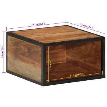 vidaXL Κομοδίνο Επιτοίχιο 35x35x20cm Μασίφ Ξύλο Ακακίας 1 τεμ.