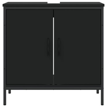 vidaXL Ντουλάπι Νιπτήρα Μπάνιου Μαύρο 60x30x60cm Επεξεργασμένο Ξύλο 1 τεμ.