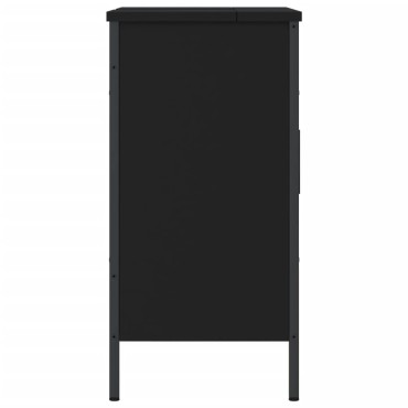 vidaXL Ντουλάπι Νιπτήρα Μπάνιου Μαύρο 60x30x60cm Επεξεργασμένο Ξύλο 1 τεμ.