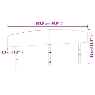 vidaXL Κεφαλάρι Λευκό από Μασίφ Ξύλο Πεύκου 205,5x3,5x81cm 1 τεμ.