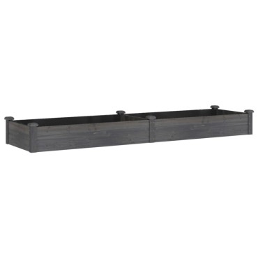 vidaXL Ζαρντινιέρα Υπερυψ. με Επένδυση Γκρι 240x60x25 εκ. Μασίφ Ελάτη