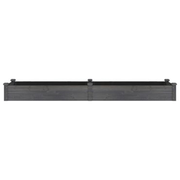 vidaXL Ζαρντινιέρα Υπερυψ. με Επένδυση Γκρι 240x60x25 εκ. Μασίφ Ελάτη