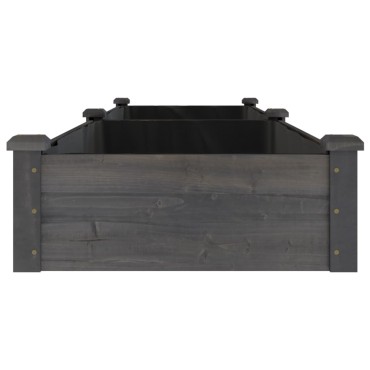 vidaXL Ζαρντινιέρα Υπερυψ. με Επένδυση Γκρι 240x60x25 εκ. Μασίφ Ελάτη