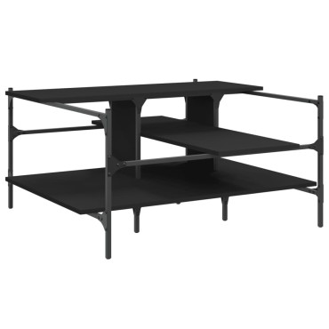 vidaXL Τραπεζάκι Σαλονιού Μαύρο 100x100x48,5cm Επεξεργασμένο Ξύλο 1 τεμ.