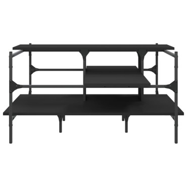vidaXL Τραπεζάκι Σαλονιού Μαύρο 100x100x48,5cm Επεξεργασμένο Ξύλο 1 τεμ.