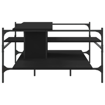 vidaXL Τραπεζάκι Σαλονιού Μαύρο 100x100x48,5cm Επεξεργασμένο Ξύλο 1 τεμ.